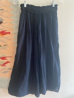 Wilfred Smocked Waist sheer palazzo cropped pants